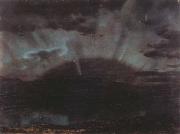 Frederic E.Church Aurora Borealis,Mt.Desert Island,from Bar Harbor,Maine oil on canvas